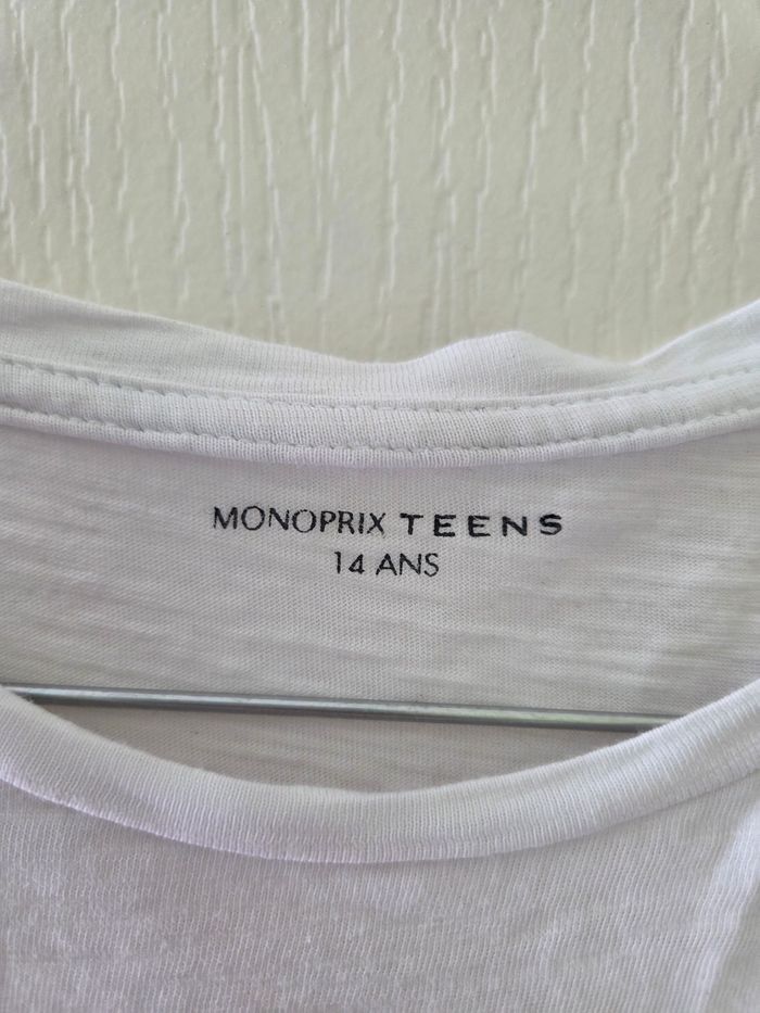 T-shirt blanc Monoprix - Taille 14 ans - photo numéro 3