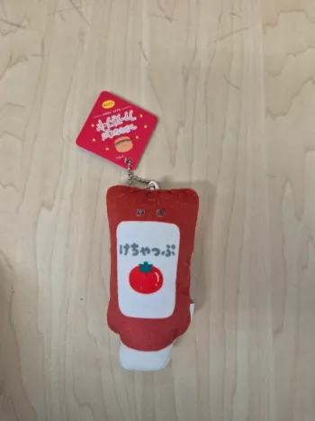 Porte-clés peluche Tsuburana Hitomi "Fast Food" : Ketchup