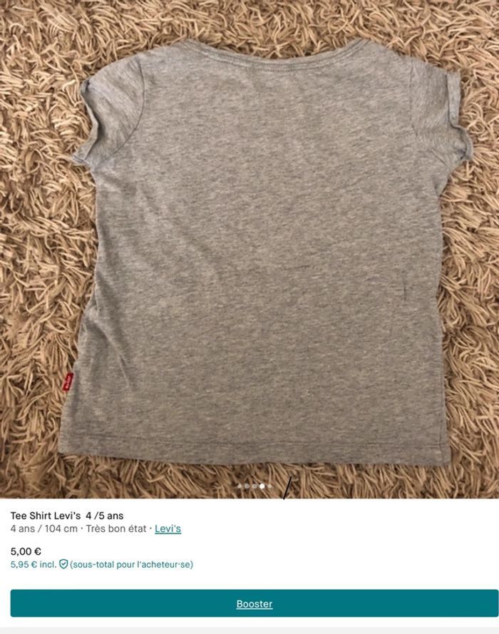 Tee Shirt Levi’s  4 /5 ans - photo numéro 4