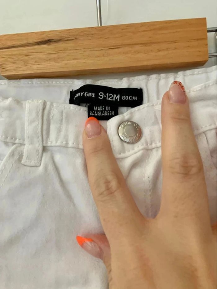 Jean - blanc Primark 👧🏼 12 mois (80 cm) - photo numéro 3