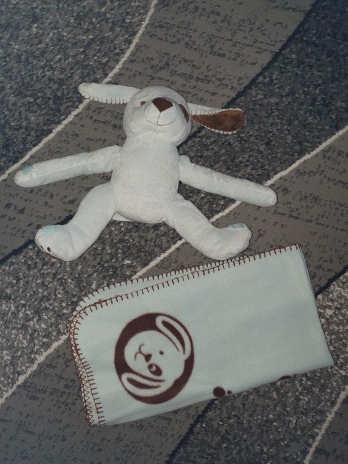Petit plaid avec peluche - photo numéro 3