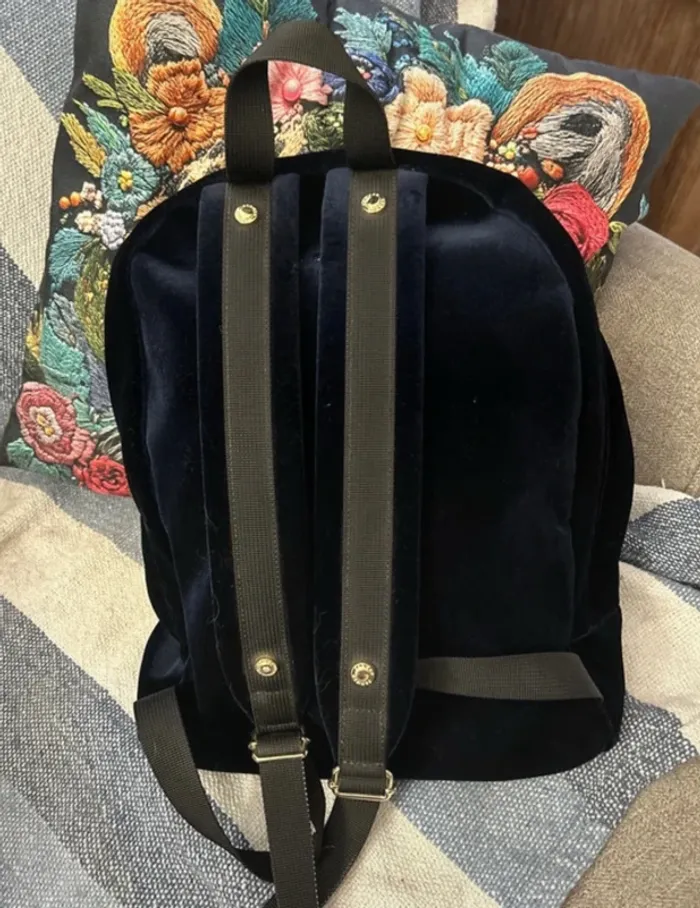 Sandro magnifique sac en velours noir bleuté - photo numéro 2