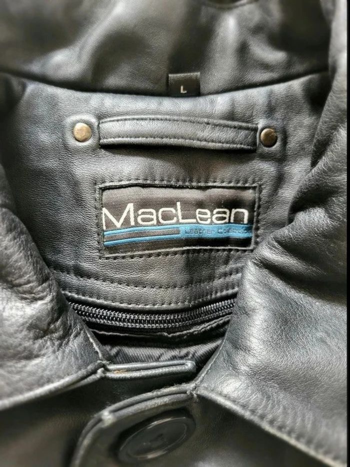 Veste En Cuir Véritable Vachette Homme Mac Lean Taille L Avec Doublure Noir - photo numéro 5