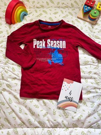 Tee shirt manches longues bordeaux 4-5 ans