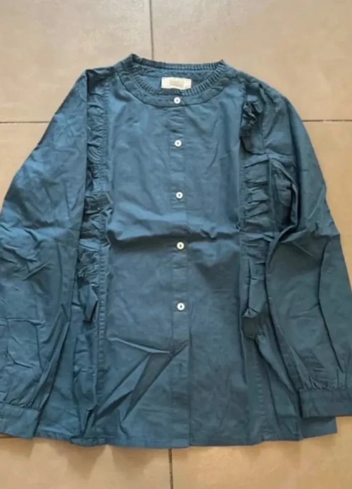 Chemisier bleu taille 12 ans enfant fille bonnet à ponpon