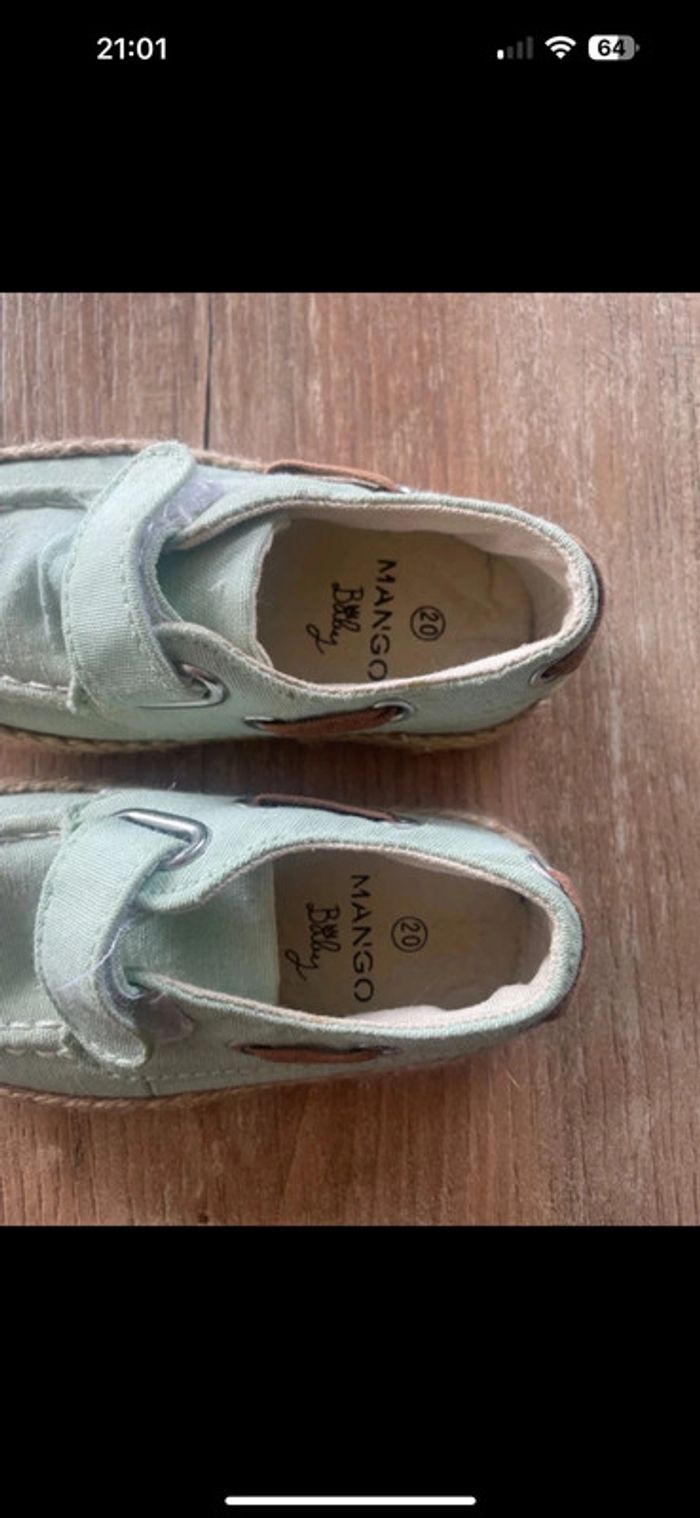 Mocassin / bateau vert eau Taille 20 Mango - photo numéro 3