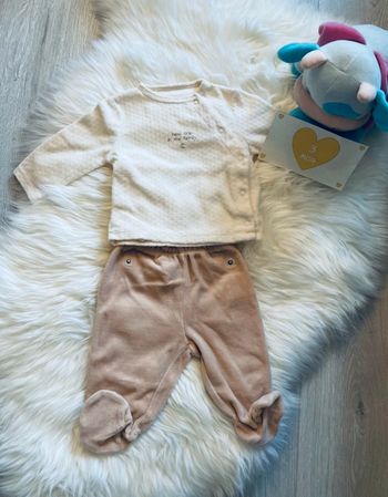 3 mois - pyjama 2 pièces beige