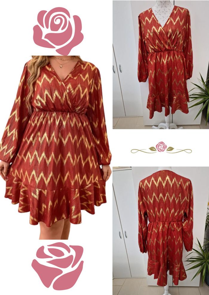 Robe Rouge Dorée Métallique