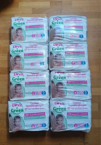 8 paquets couche taille 5 love And Green