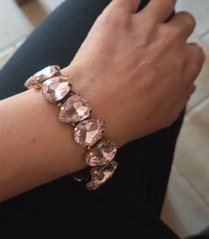 Bracelet élastique pierre rose clair - photo numéro 2