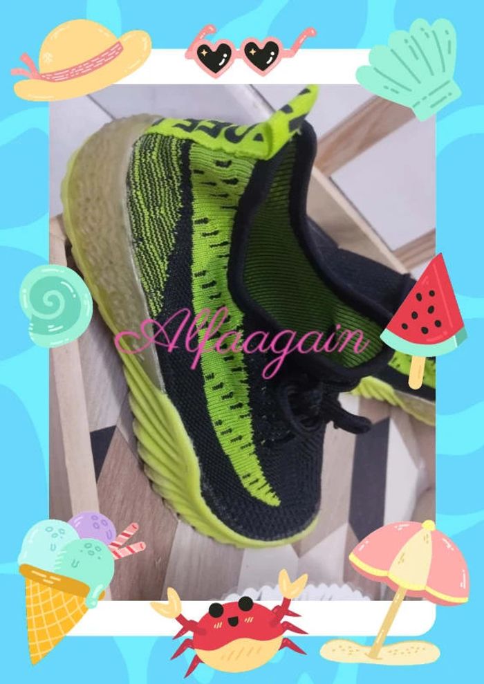 Baskets sport mixte noires/jaunes 30 - photo numéro 9