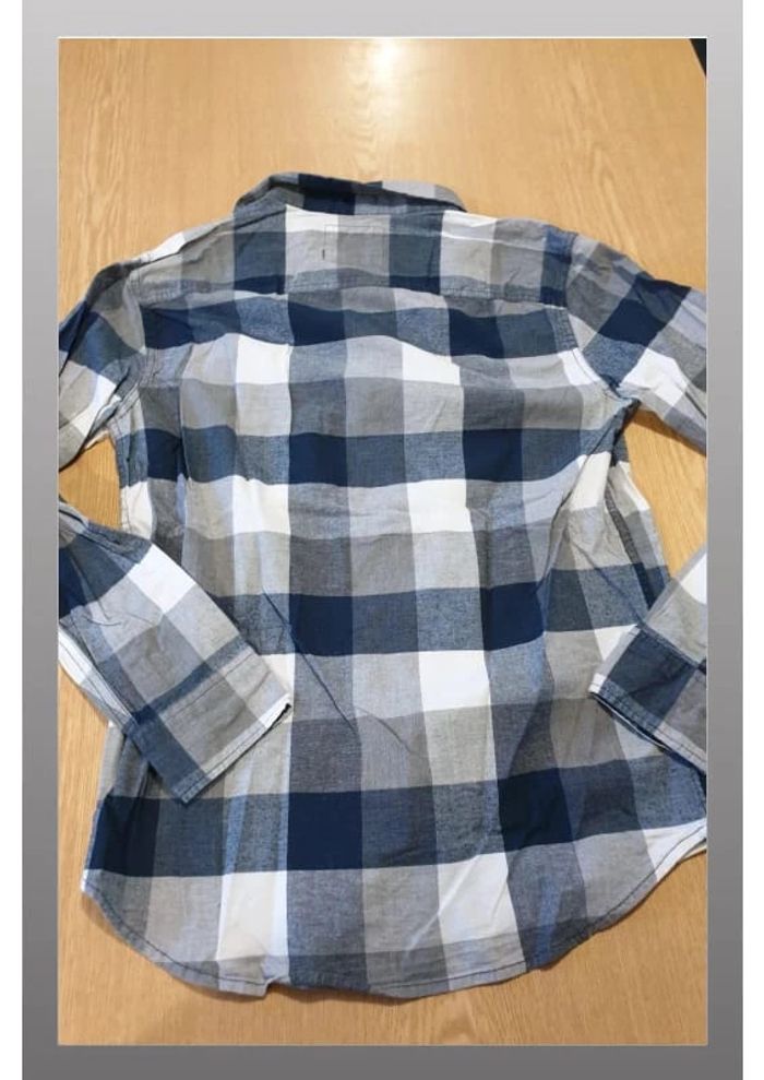 Chemise à carreaux homme Hollister XS strech gris/bleu/blanc - photo numéro 2