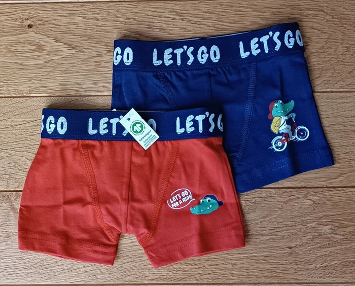 Caleçons Rouge & Bleu Marine Tissaia Garçon Lot De 2