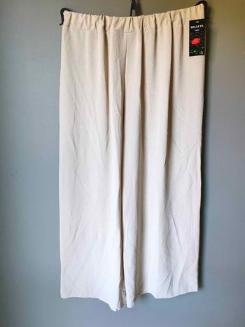 Pantalon élégant coupe droite beige fluide Taille 36 au 44