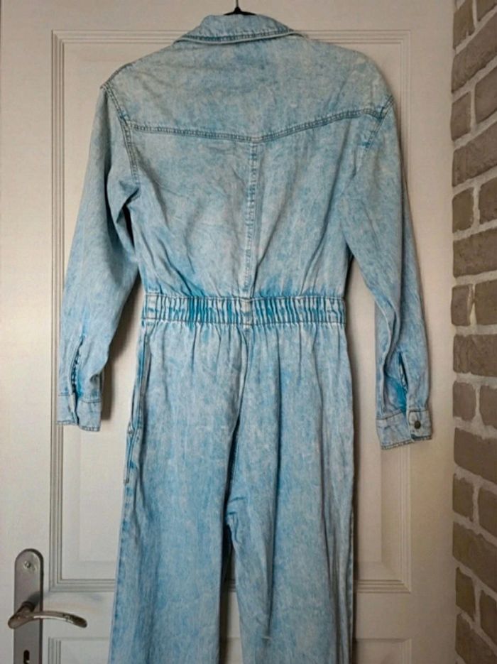 Combinaison longue en Jean denim clair délavé Bershka XS 34 - photo numéro 5