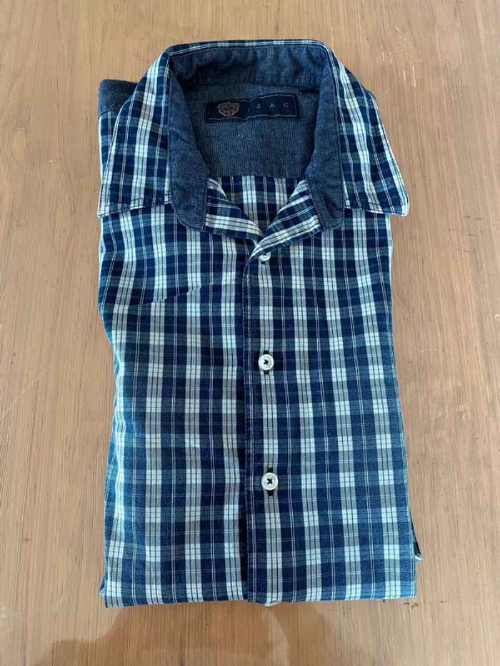 Chemise IZAC marine et blanche à carreaux taille M - photo numéro 4
