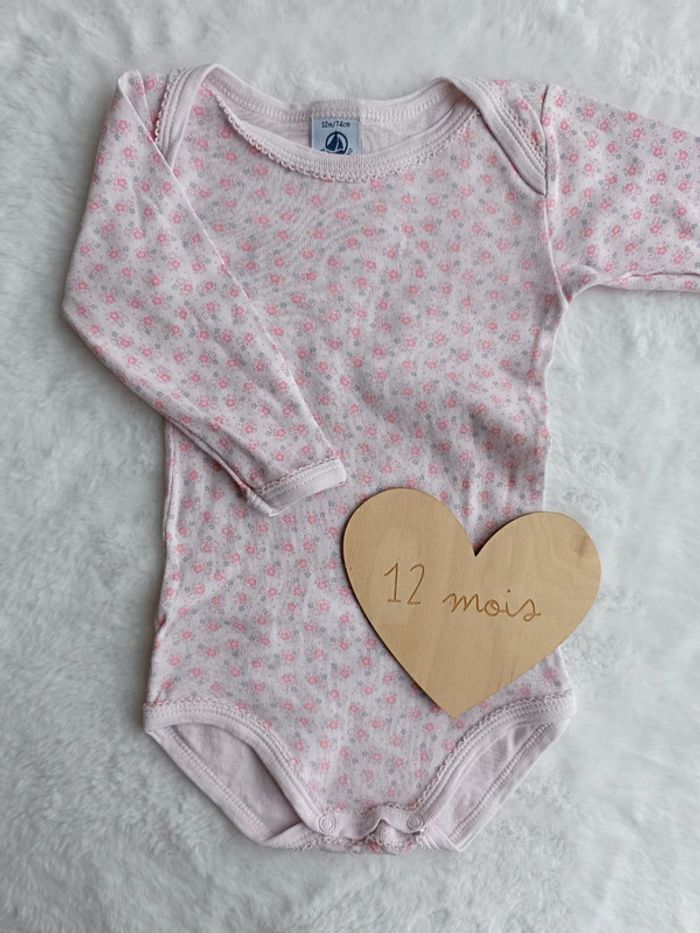 Body fleuri petit bateau bébé fille