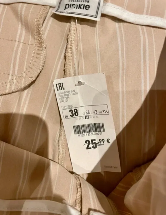 Pantalon flare beige à rayures Pimkie - T38 - photo numéro 6