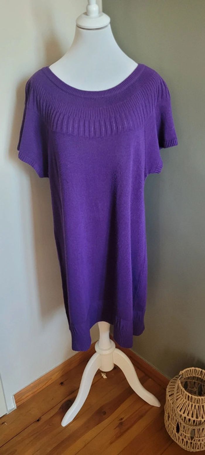 Robe pull manches courtes Purple Taille L Yessica