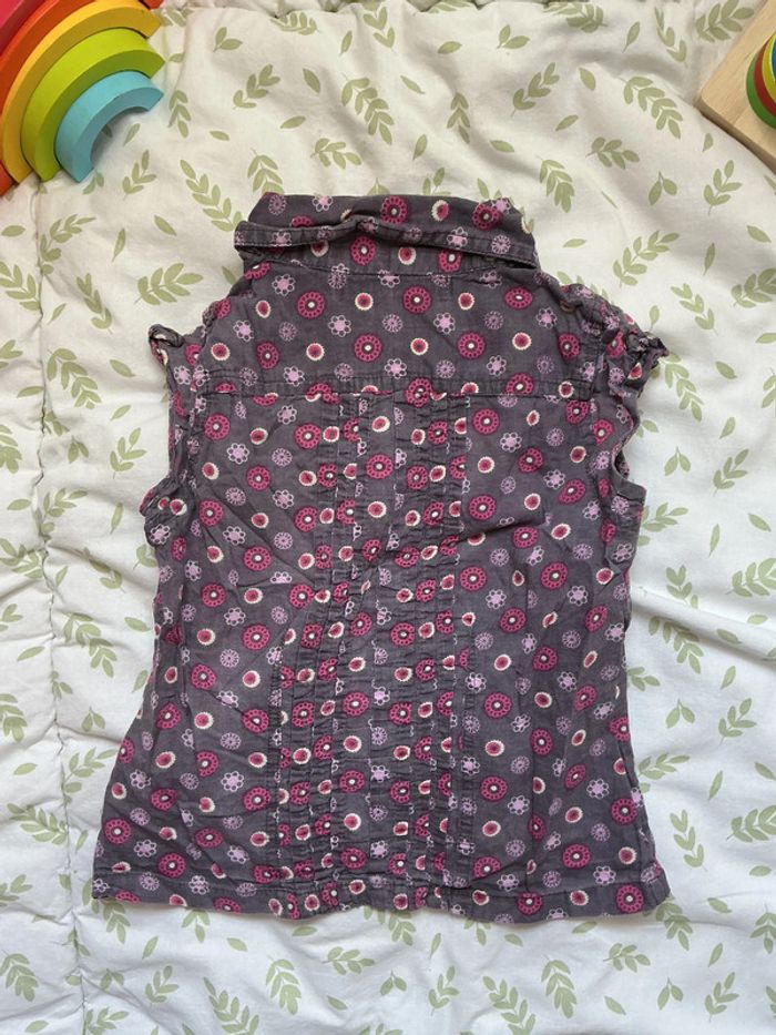 chemise sans manches violet motifs rose kiss melody 26 mois - photo numéro 7