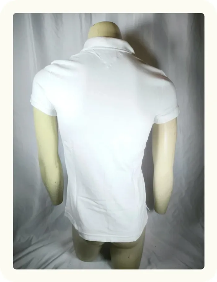 Polo blanc homme Tommy Hilfiger Taille M 38 - photo numéro 3