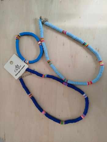 Ensemble de bijoux bleu neuf pour fillette