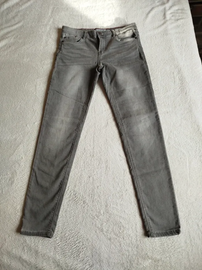Jean slim fille gris Creeks taille 16 ans