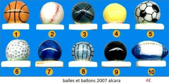 Fève série balles et ballons 2007 alcara