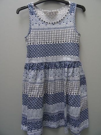 robe chasuble bleue et blanche