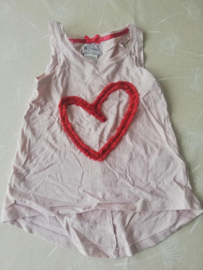 Débardeur rose coeur la redoute 3 ans