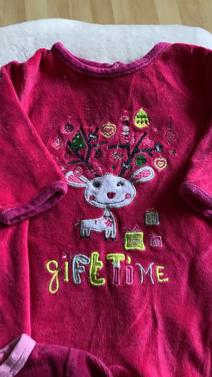 Lot de 3 grenouillère - pyjama 1 pièce - velours - 3 mois - photo numéro 3