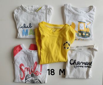 Lot tee-shirt bébé garçon 18 mois