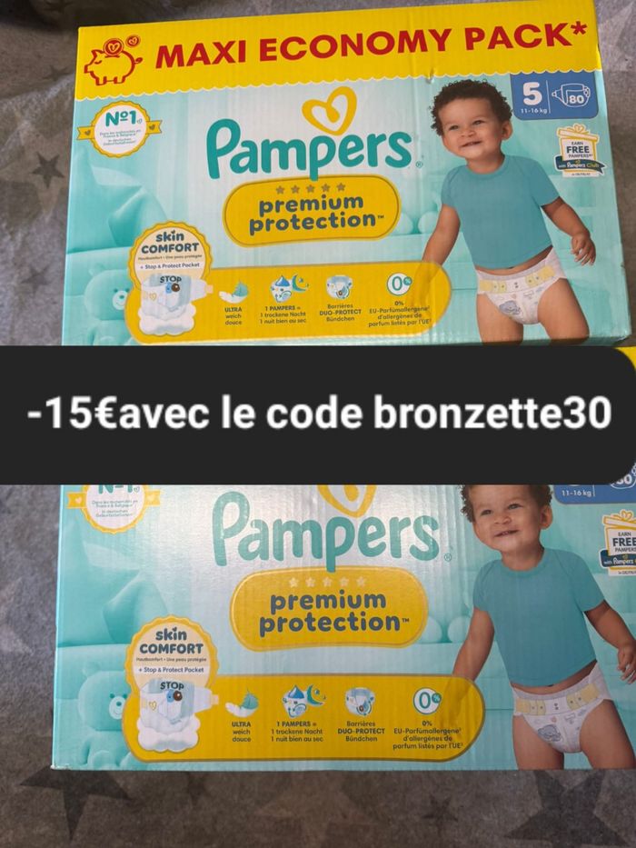Deux cartons couche Pampers économique taille 5 preuim