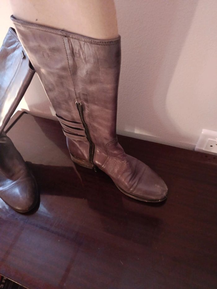 Bottes en cuir Ann Tuil Taille 38 - photo numéro 4