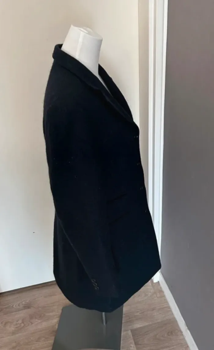 Magee 1866 veste longue blazer manteau caban  en laine bleu marine femme, taille - photo numéro 3