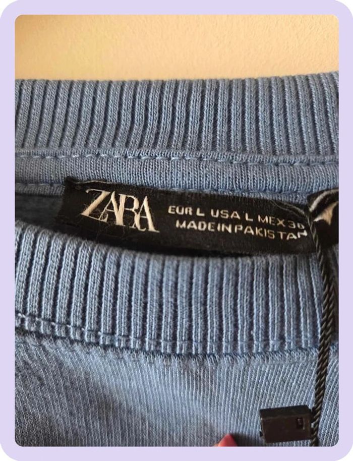 pull court sans manchesZara bleu taille L - photo numéro 6