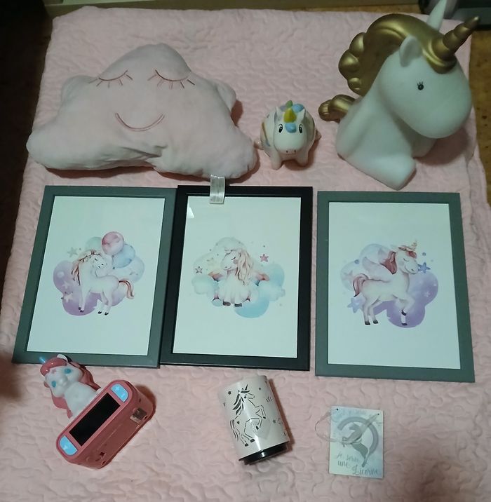 Lot déco chambre licorne