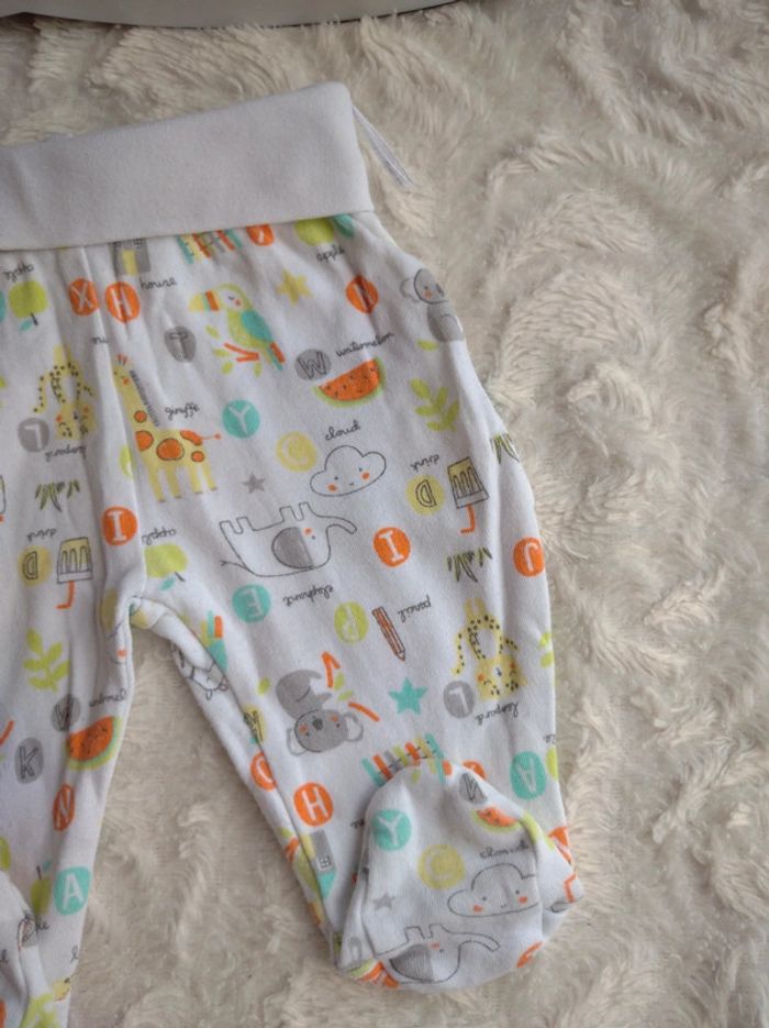 Pantalon avec pieds style sarouel legging Garçon 1 mois Animaux Baby club 100% coton - photo numéro 4