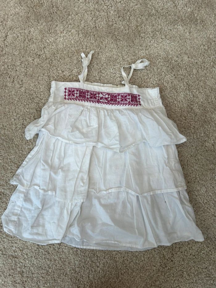 Robe été blanche à frou frou - Obaïbi - 18 mois