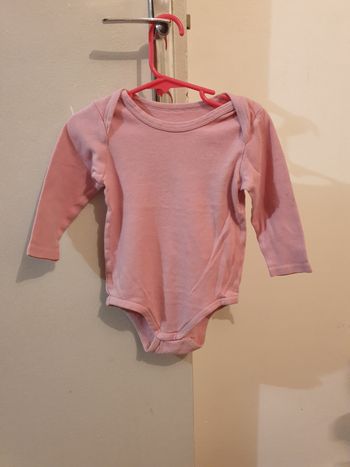 Body manches longues coton rose
