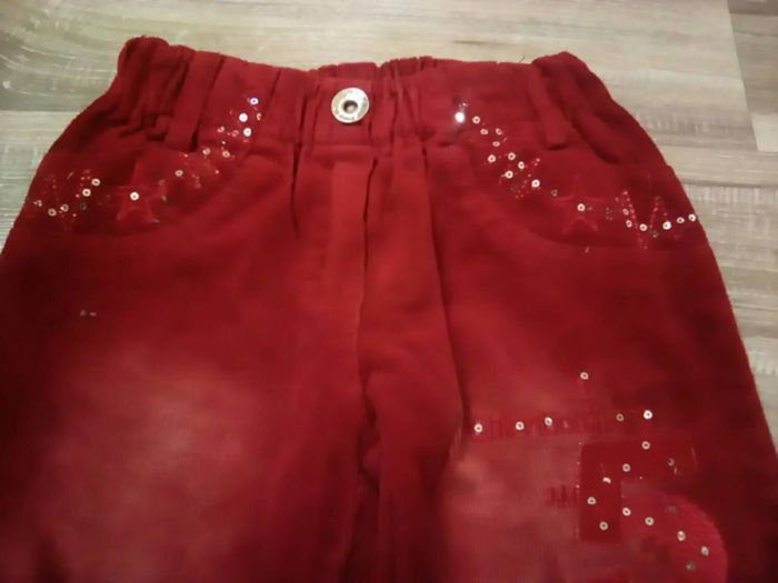Pantalon confort velours rouge "5"(Pant3) - photo numéro 2