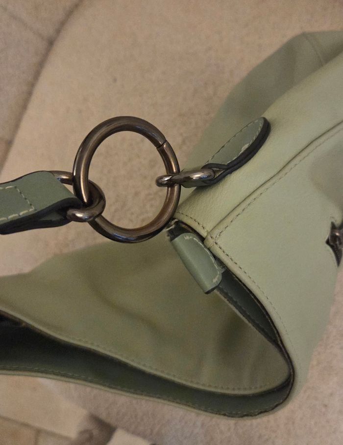 Sac Little Marcel vert sauge – grand format cabas – doublure rayée iconique  – excellent état comme neuf - photo numéro 10