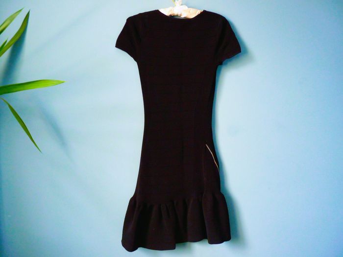 Robe Femme Maje 36 S petite robe noire zippée TBE manches courtes - photo numéro 3