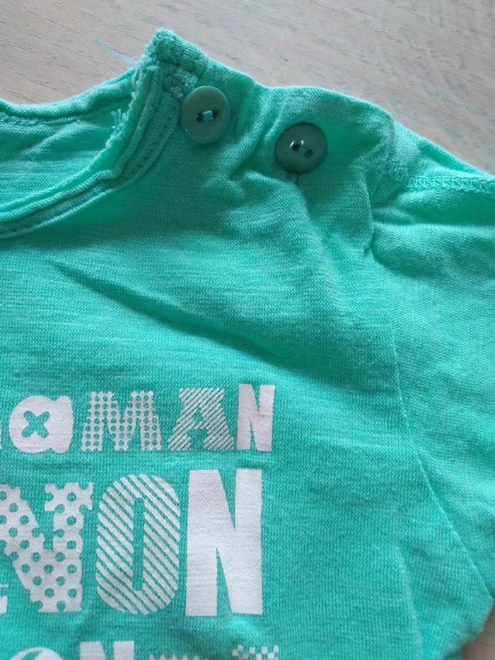 Tee-shirt vert clair 9 mois - photo numéro 4