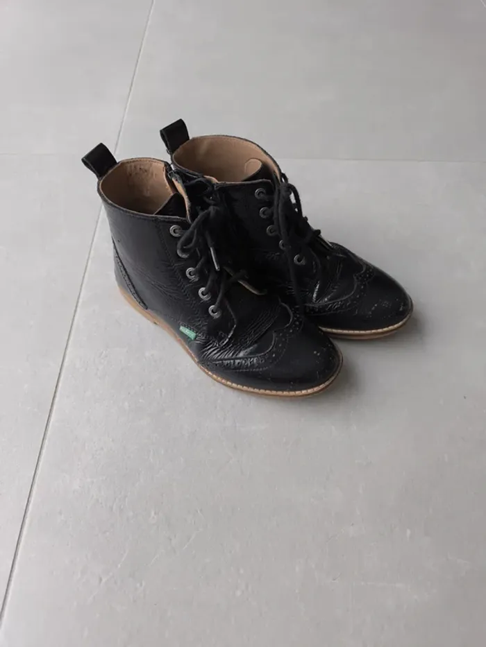 Kickers - bottines vernies noires - fille 33
