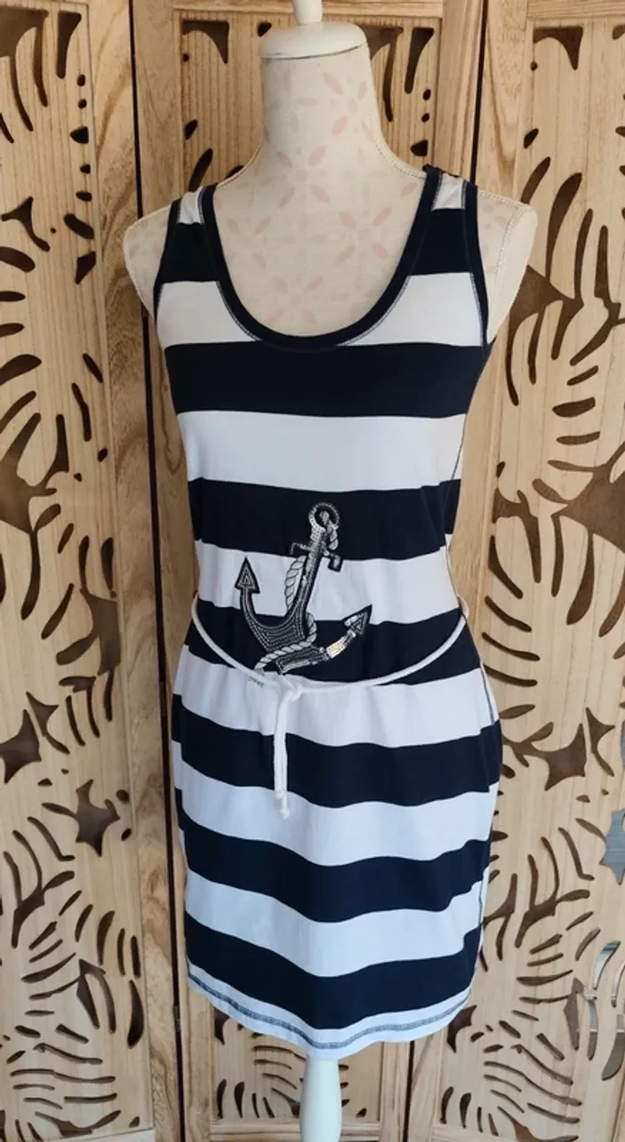Robe marinière Encre en sequins T 38 Heine - photo numéro 2