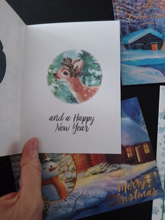 Lot de 4 cartes de Noël et de voeux avec enveloppes 14x10cm - photo numéro 5