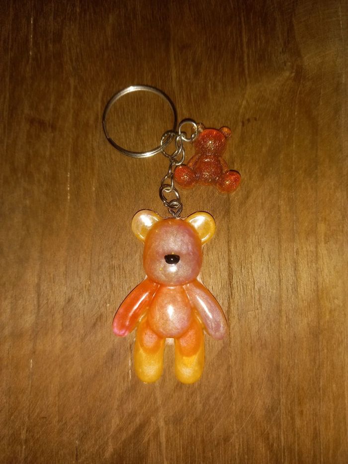 Porte clé ours et ourson résine epoxy