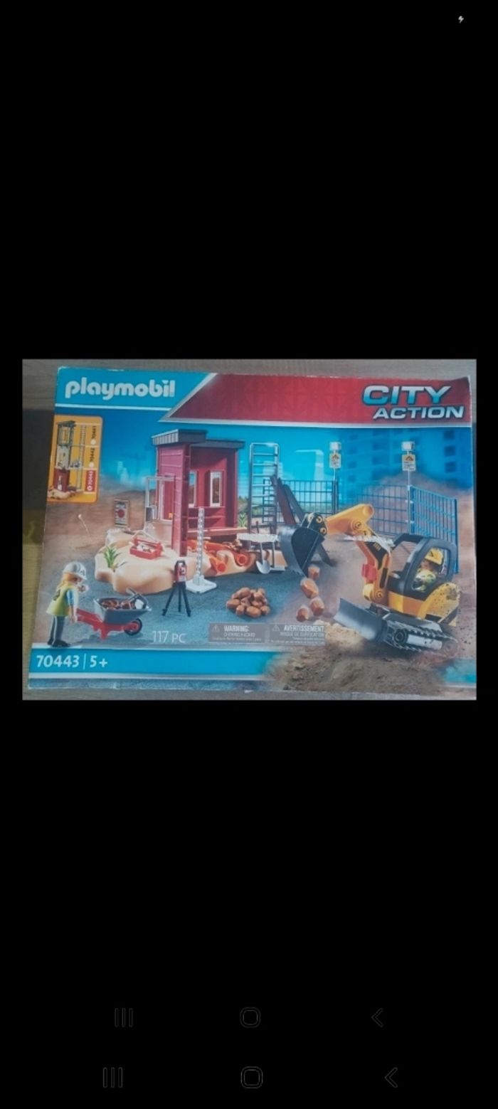 Pelleteuse et chantier playmobil