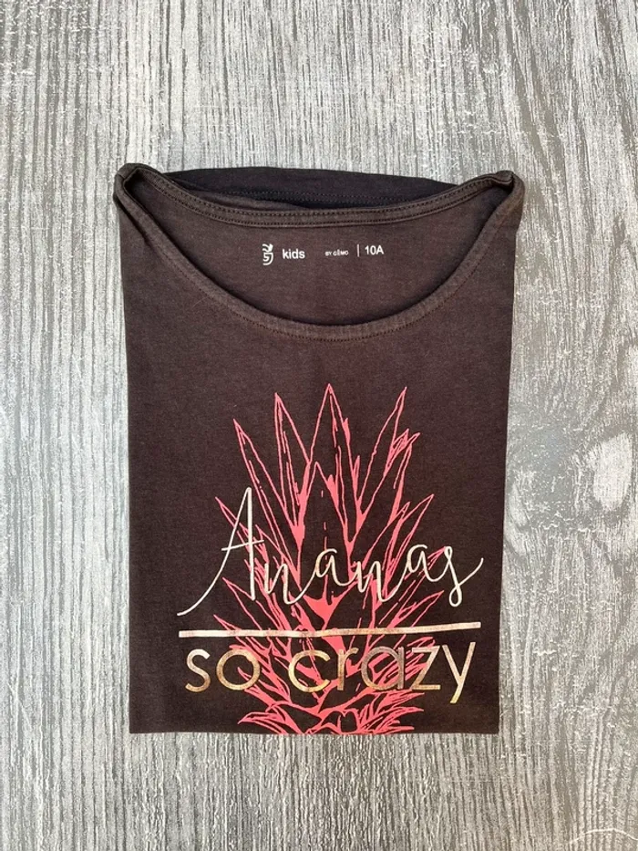 Tee-shirt fille marron